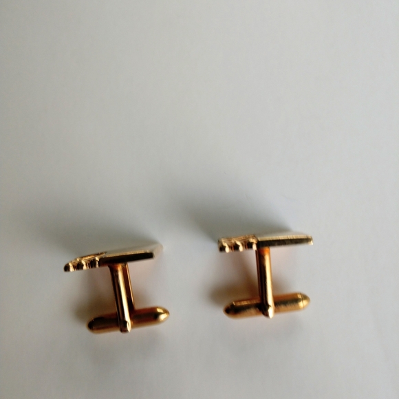 Swank Cuff Links Square Gold Corner Design Vintage Small - Picture 3 of 5